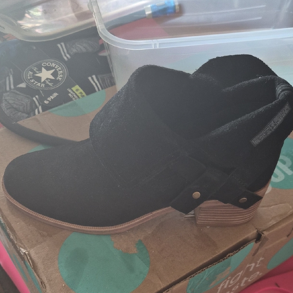 UGG Black Ankle Booties with Brown Sole